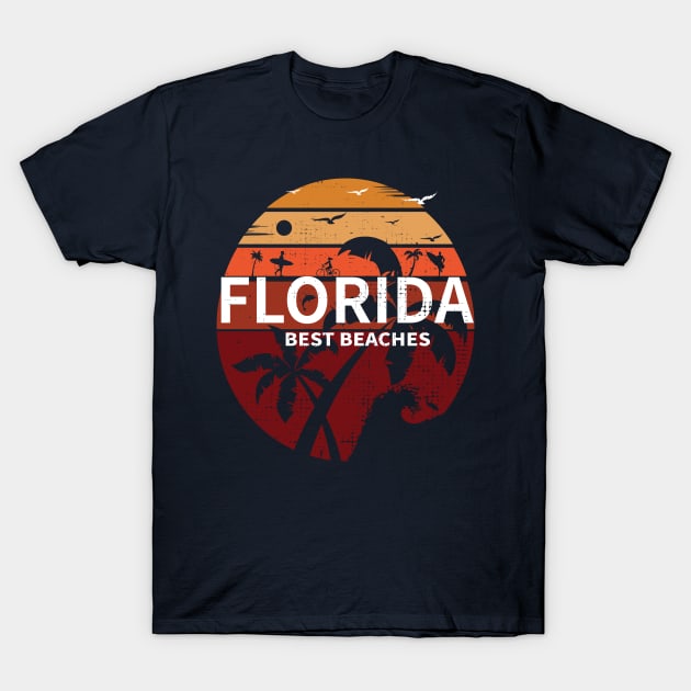 Florida T-Shirts Vintage FL Tee Vintage Florida Retro Tee Design Sunshine Men Women Kids T-Shirt by Meryarts